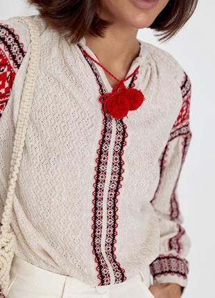 Жіноча в'язана вишиванка в українському стилі6 фото