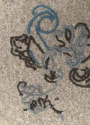 Шерстяное (80%) вязаное серое  платье с декором от tatuum (польша), размер s (xs-м)6 фото