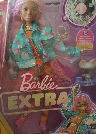 Лялька барбі екстра з рожевими дредами з мишею barbie extra 10