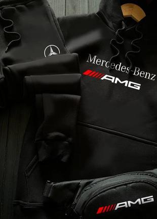 Худи + штаны ❄️ зимний спортивный костюм на флисе mercedes-benz amg2 фото