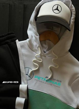 Худи + штаны ❄️ зимний спортивный костюм на флисе mercedes-benz amg3 фото