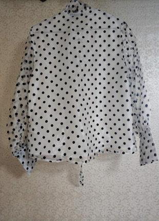 Неймовірна нова блузка блуза в горох банти оверсайз бренд cameo rose, р.uk.82 фото