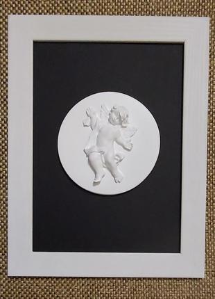 Картина с гипсовым панно "ангел "