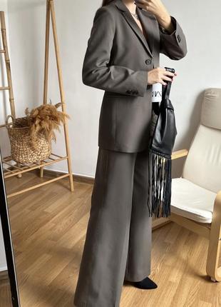 Zara шерсть, костюм, шерсть, брюки пиджак лимитированная коллекция3 фото