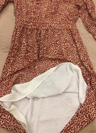 Новое шифоновое платье h&m с рукавом, леопардовое . весенние платья3 фото