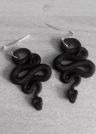 Круті сережки рок готика змія містика магія кульчики хелловін halloween1 фото