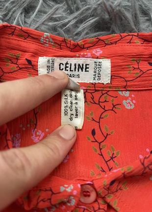 Celine 100% шовк рідкісний архівний костюм блузка сорочка + спідниця від преміум бренду10 фото