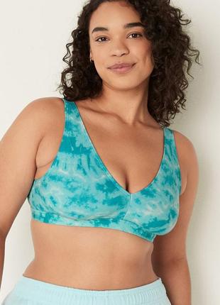 Топ/бюстгальтер loungin' cotton plunge bralette. pink. victoria’s secret. оригинал 🇺🇸