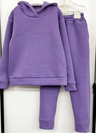 Теплый спортивный костюм для девочки и мальчика унисекс тринить пинье на флисе 8 цветов кс-35ма