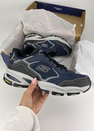 Кросівки skechers vigor 237145 nvbk navy, оригінальні кросівки скейчерс сині чоловічі