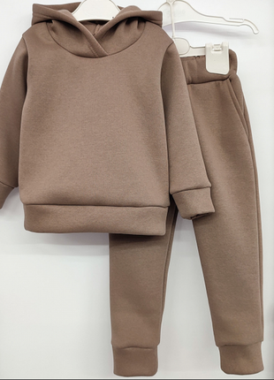 Теплый спортивный костюм для девочки и мальчика унисекс тринить пинье на флисе 8 цветов кс-23ма
