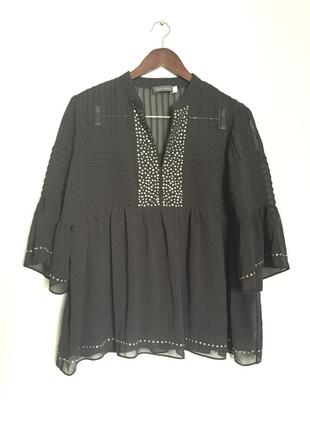 Шикарна об'ємна блуза кольору графіту