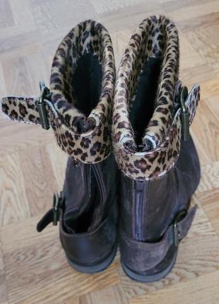Ботинки женские ковбойские коричневые в винтажном стиле италия7 фото