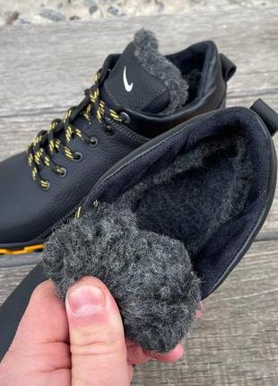 Мужские кожаные зимние ботинки nike5 фото