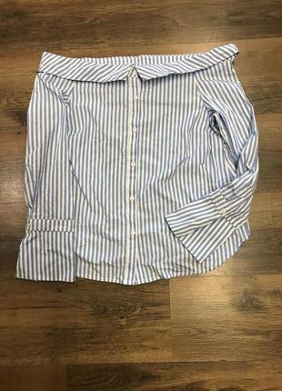 Крутая рубашка в полоску открытые плечи