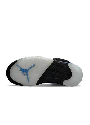 Кроссовки nike air jordan 5 retro black blue9 фото