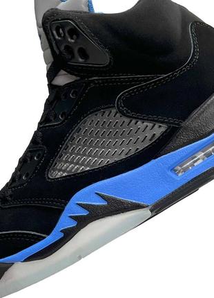 Кроссовки nike air jordan 5 retro black blue10 фото