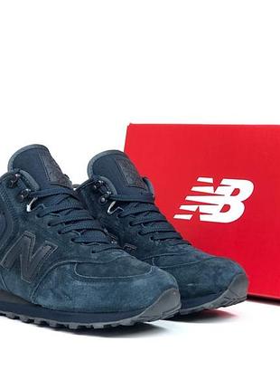 Кросівки для чоловіків на зиму від new balance темно сині/термо чоловіче взуття на зиму/кросівки для хлопців на осінь зиму