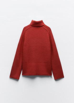 Zara свитер красный удлиненный зара свитер3 фото