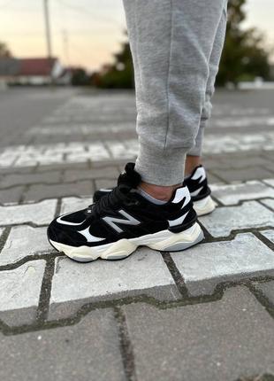 New balance 9060 black white winter fur