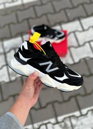 New balance 9060 black white winter fur7 фото