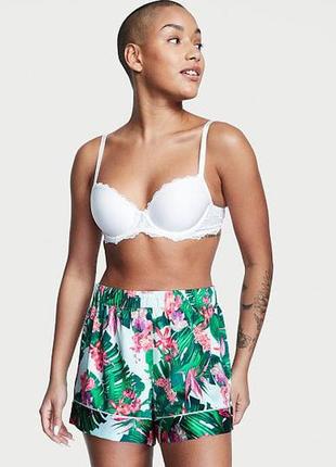 Шорты victoria's secret satin short tropic blue  size m