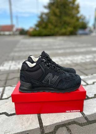 New balance 574 black winter fur9 фото