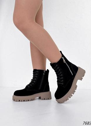 Ботинки женские fion черные зима6 фото