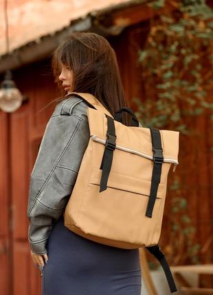 Женский рюкзак ролл sambag rolltop milton бежевый1 фото