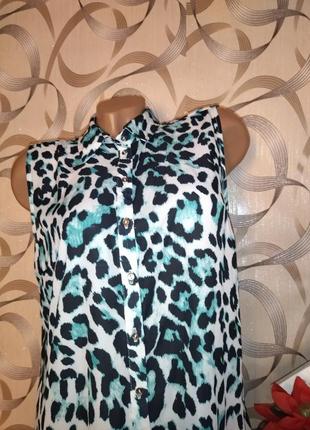 Крутая блуза-рубашка в леопардовый принт от бренда  george2 фото