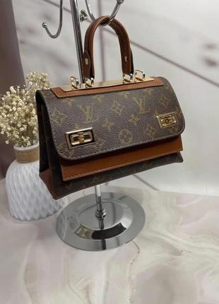 Жіноча сумка louis vuitton в клітку коричнева луї вітон
