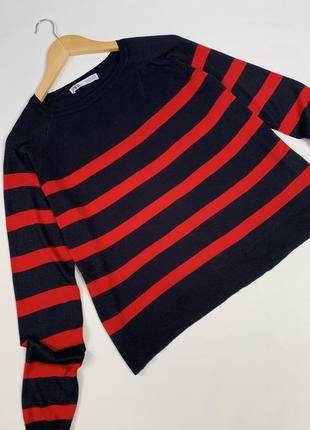 Тонкий смугастий джемпер + подарунок з білими смужками