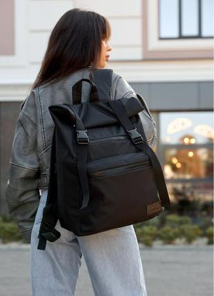 Женский рюкзак ролл sambag rolltop zard черный оксфорд1 фото