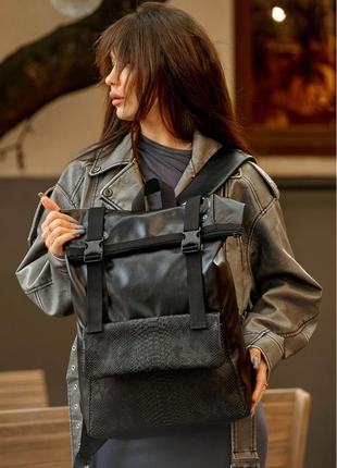 Рюкзак ролл sambag унисекс rolltop milton принт крокодила с клапаном6 фото