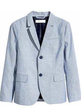 Пиджак 7-8р и жилетка 6-7р голубого цвета h&amp;m 100%котон3 фото