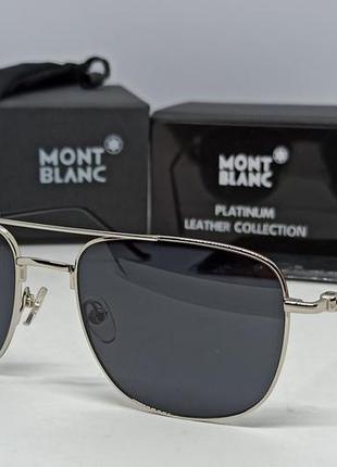 Montblanc mb 0127s чоловічі сонцезахисні окуляри чорні в сріблястому металі