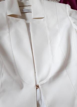 Очень красивый белый жакет/пиджак ,италия, esdeni, p. xs3 фото