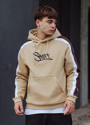 Худі staff logo colorblock beige fleece