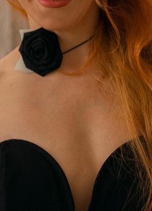 Распродажа чокер я asos браслет цветок роза 🖤 колье на шею на руку3 фото