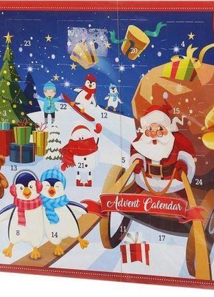Адвент-календар шоколадний новорічний baron, 200 г із різними картинками в асортименті