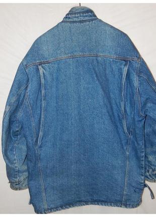 Винтажная джинсовая утеплённая рабочая куртка workwear от lois (испания)2 фото
