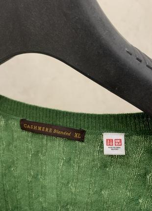 Кашемировый свитер джемпер uniqlo женский шерстяной зеленый вязаный3 фото