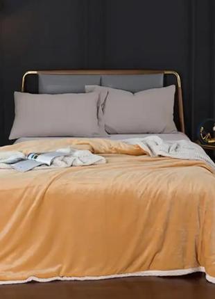 Великий плед на ліжко 200*230 двоспальні євро універсальний, пледи з мікрофібри стильні м'який рожевий10 фото