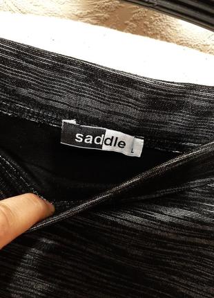 Saddle турция юбка-карандаш миди чёрна-серая меланж в полоску стрейч-трикотаж нарядная р48 женская10 фото
