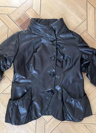 Женская кожаная куртка harmanli размер 48, eur 42, l-xl из кожи ягненка