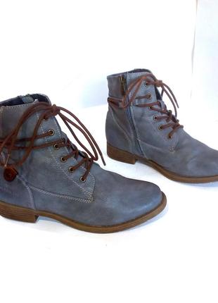 🥾🥾🥾 стильные демисезонные ботинки на шнуровке от tom tailor, р.36 код b36272 фото