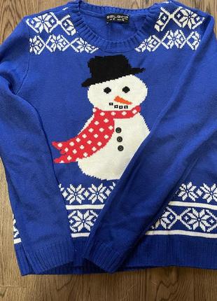 Новорічний светр зі сніговиком1 фото