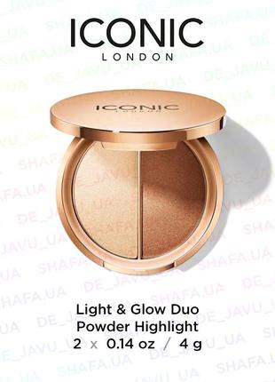 Палетка хайлайтер та бронзер iconic light & glow duo