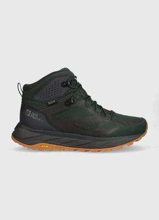 Черевики jack wolfskin terraventure texapore mid чоловічі колір зелений утеплене розмір 42, 42.5, 43, 44,