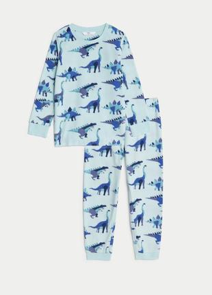 M&s collection  fleece dinosaur pyjamas флисовая пижама, размер 7-8 лет4 фото